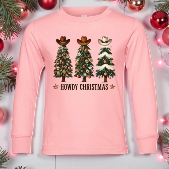 Howdy, Western Christmas T-shirt Boy or Girl 2 3 4 5 6 7 8 10 S-XL Western Tees - Picture 2 of 9